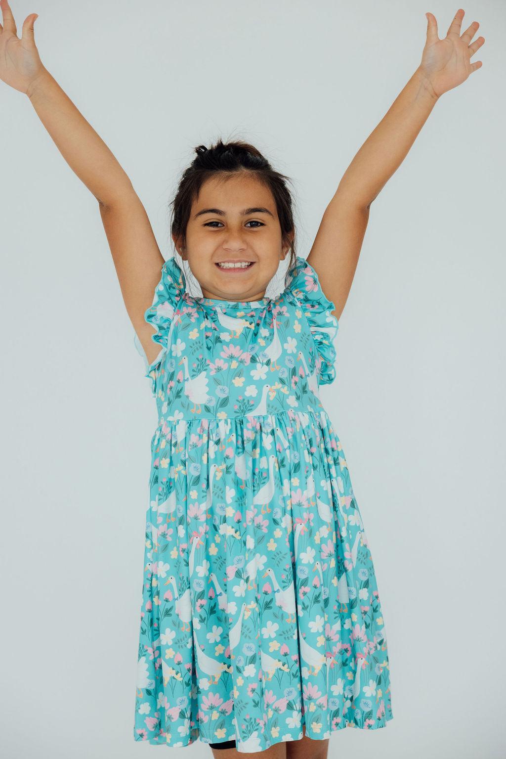 Silly Goose Flutter Sleeve Twirl Dress - Image 3