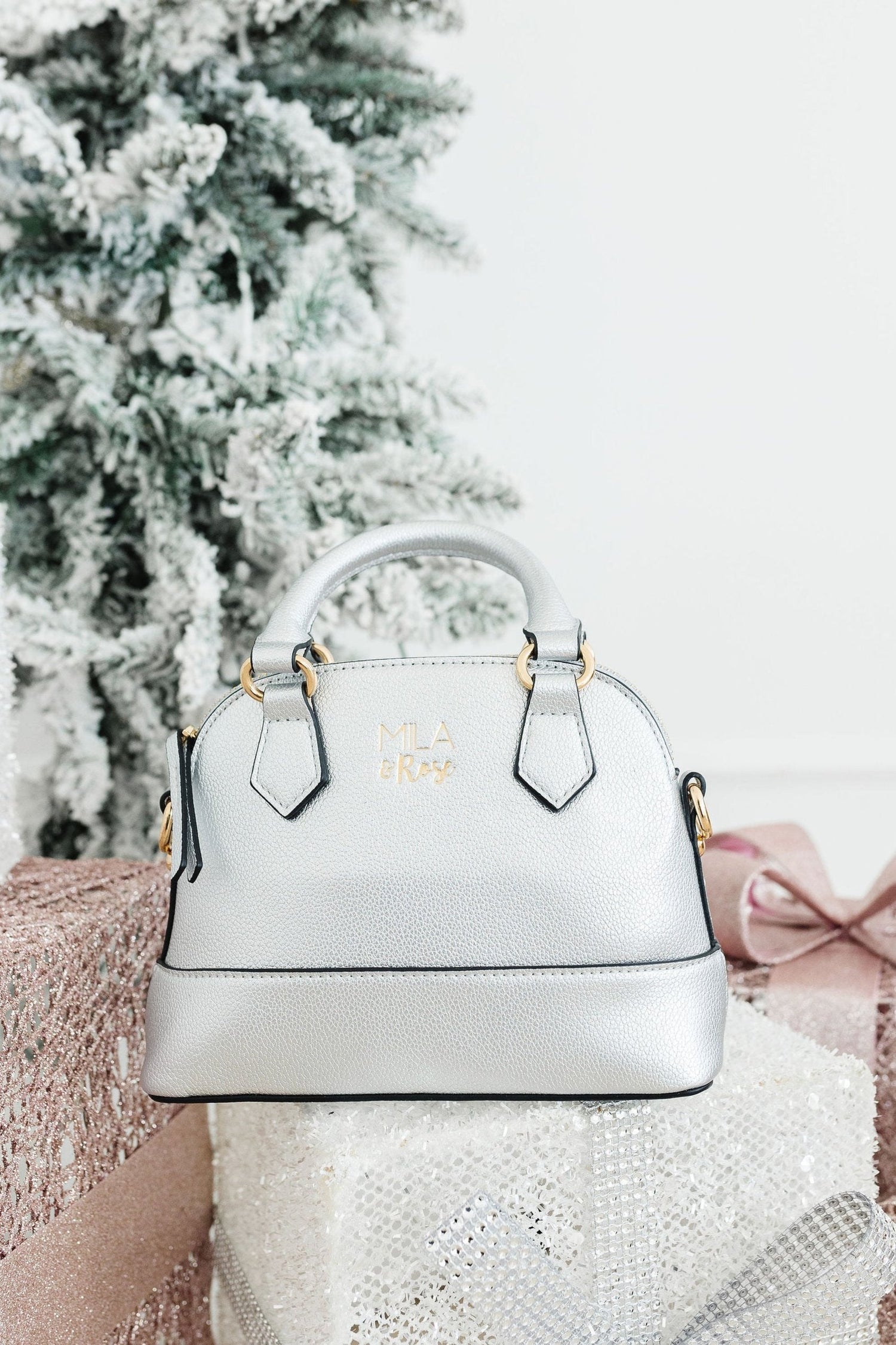 Silver Metallic Girl's Crossbody Purse - Image 2