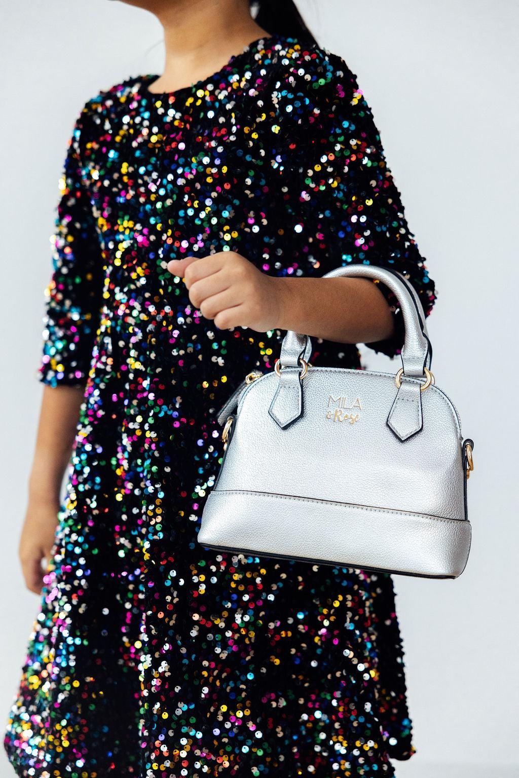 Silver Metallic Girl's Crossbody Purse - Image 3