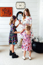 Skeleton Web 3/4 Sleeve Pocket Twirl Dress - Image 2