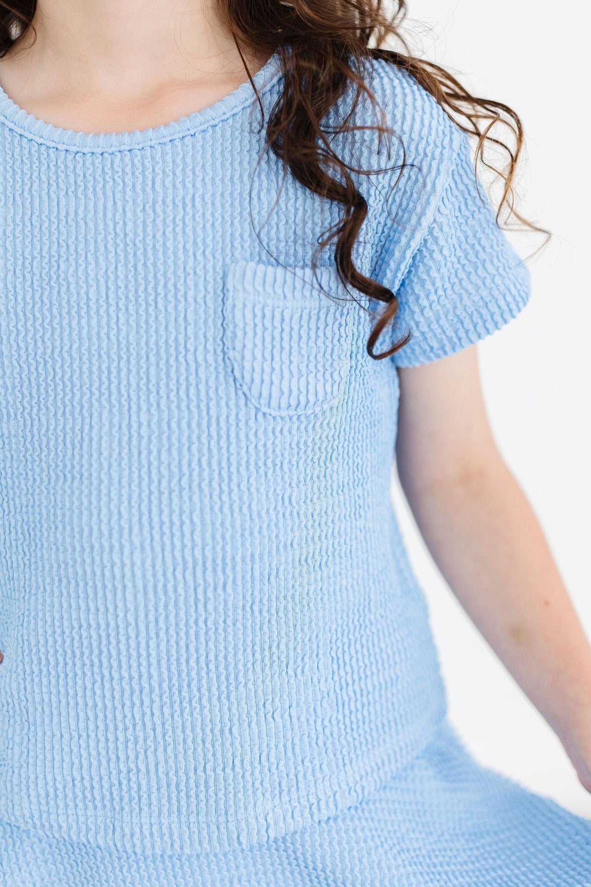 Sky Blue Scrunchy Pocket Tee - Image 3