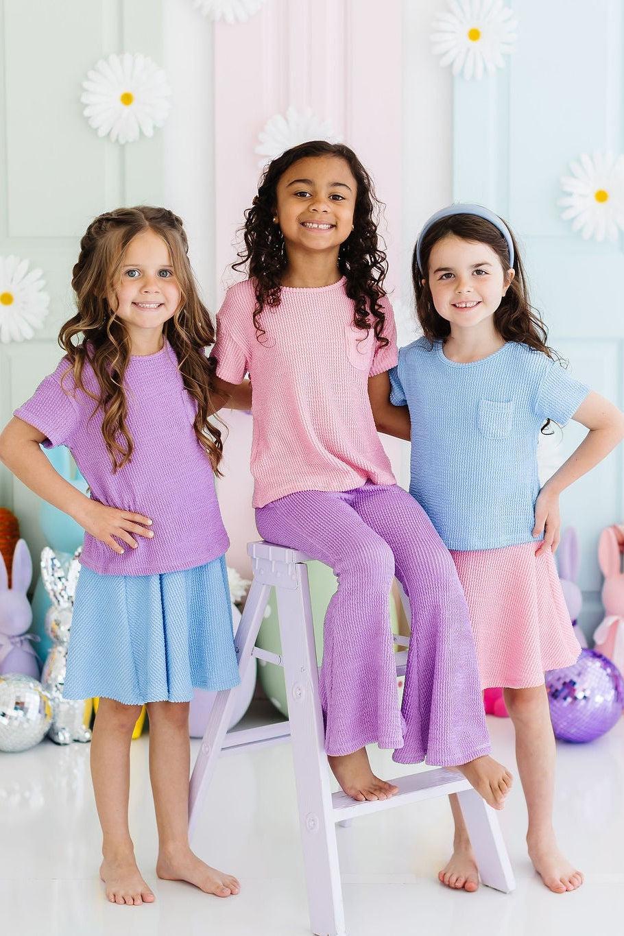 Bright Lilac Scrunchy Pocket Tee - Image 2