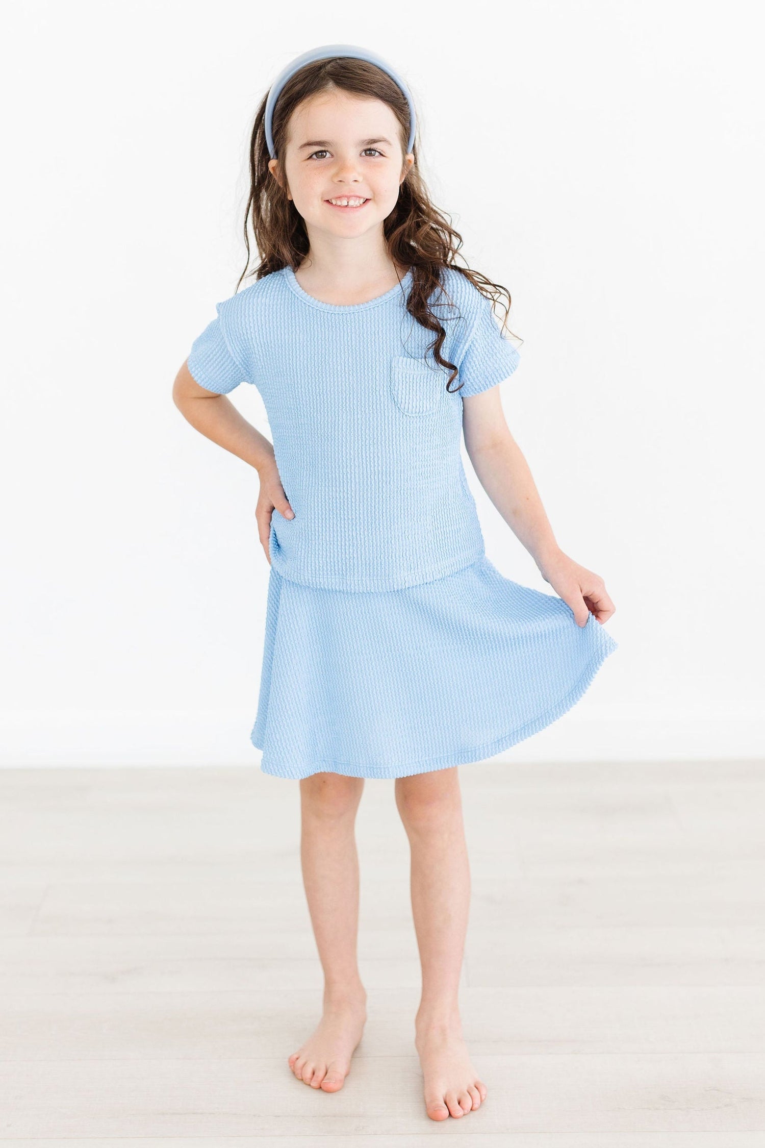 Sky Blue Scrunchy Twirl Skort - Image 3