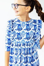 Southern Belle 3/4 Sleeve Ruffle Twirl Dress - Image 4