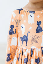 Spooky Kitty 3/4 Sleeve Pocket Twirl Dress - Image 2