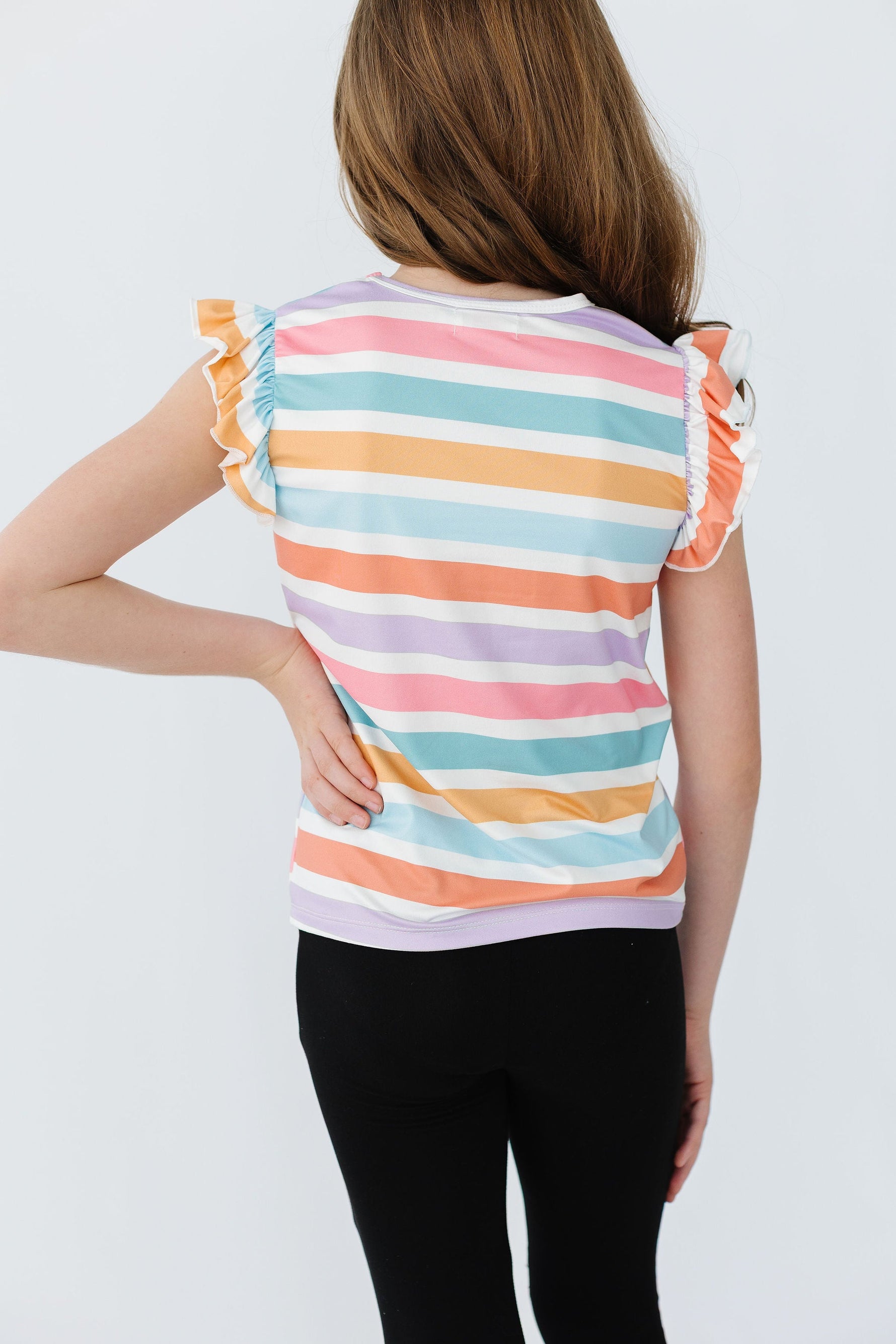 Spring Stripes S/S Ruffle Tee - Image 3