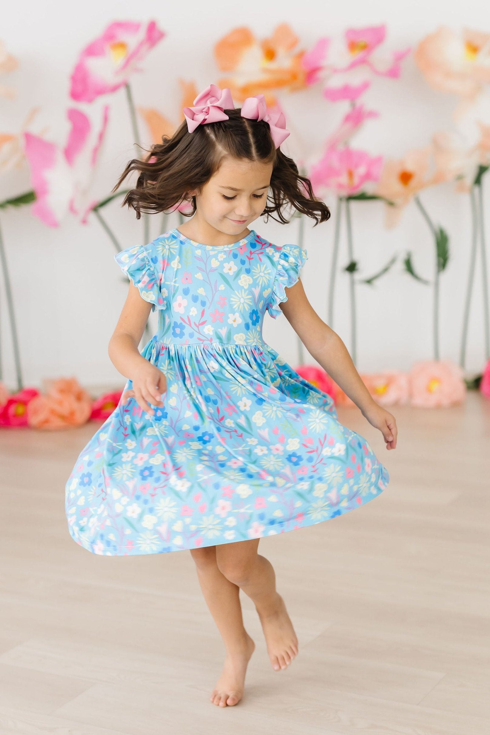 Springtime Splendor Flutter Sleeve Twirl Dress - Image 3