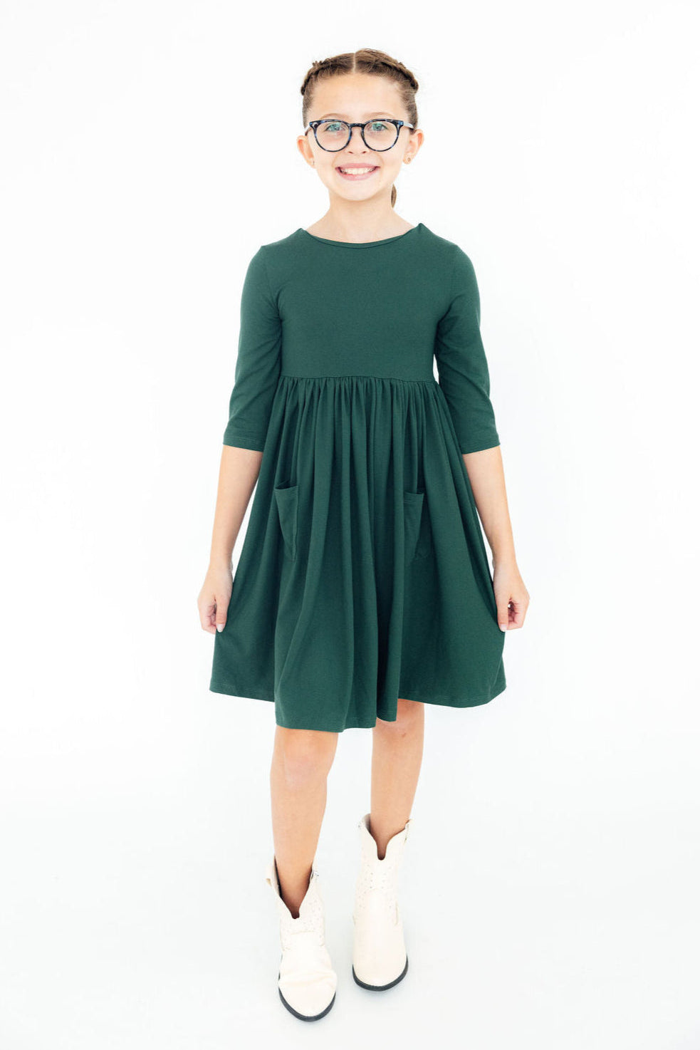 Spruce 3/4 Sleeve Pocket Twirl Dress - Image 2