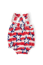 Stars & Stripes Ruffle Cross Back Romper - Image 2