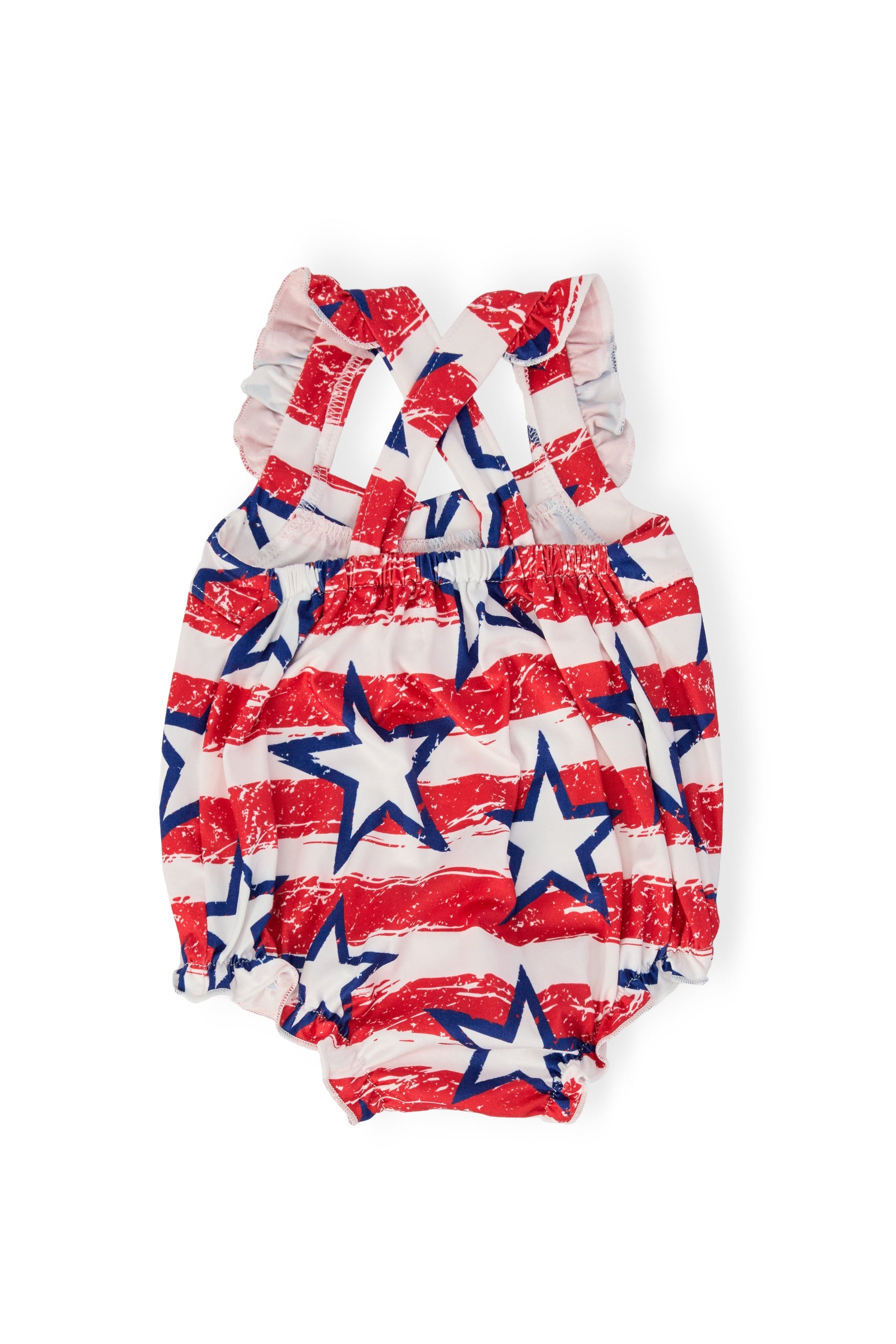 Stars & Stripes Ruffle Cross Back Romper - Image 2