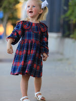 Rylee Faith Designs - Fall Plaid Girl Dress Petal Collar Puff Sleeve Long Sleeve - alternate view 5