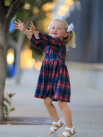 Rylee Faith Designs - Fall Plaid Girl Dress Petal Collar Puff Sleeve Long Sleeve - alternate view 4