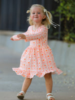 Rylee Faith Designs - Halloween Thanksgiving Pumpkin Bow Pocket Girls Dress