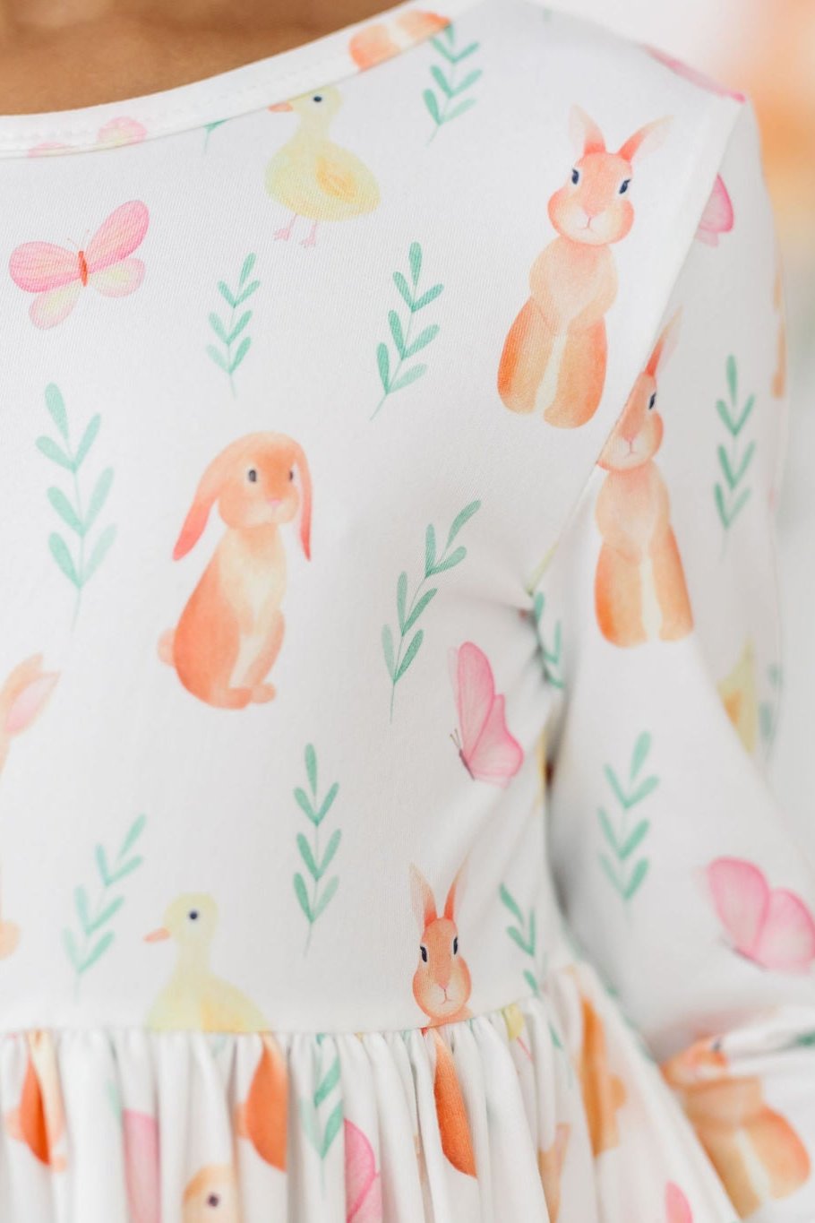 Sunny Bunnies 3/4 Sleeve Pocket Twirl Dress - Image 3