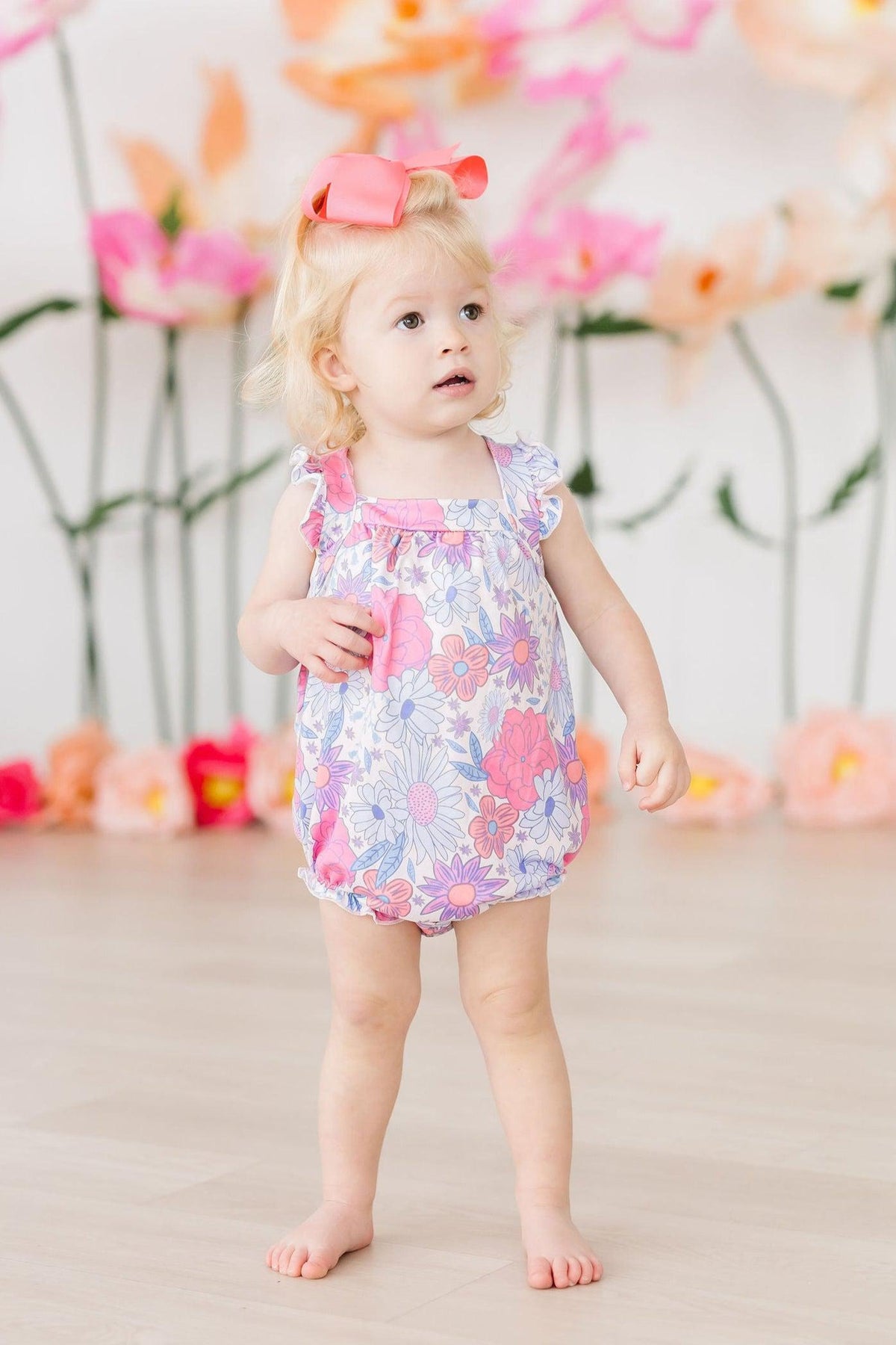 Sweet Springtime Ruffle Cross Back Romper - Image 2