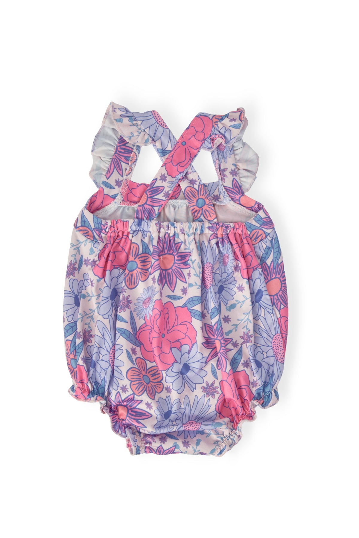 Sweet Springtime Ruffle Cross Back Romper - Image 5