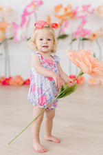 Sweet Springtime Ruffle Cross Back Romper - Image 6