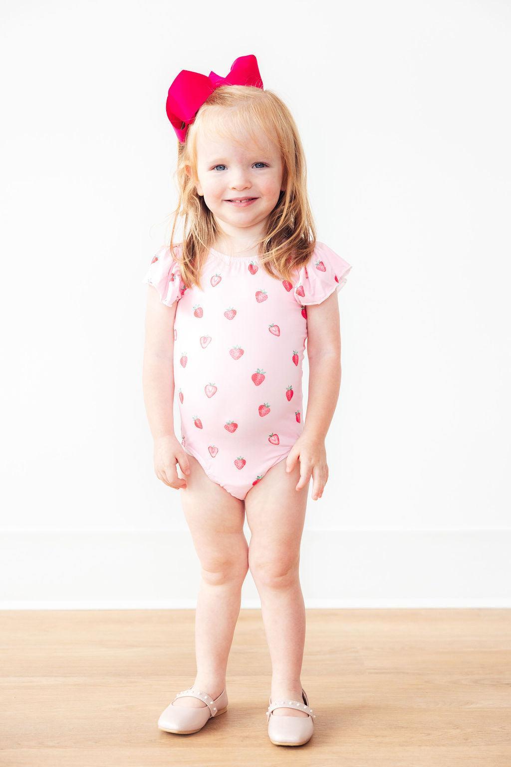 Sweet Strawberries S/S Flutter Sleeve Leotard - Image 6