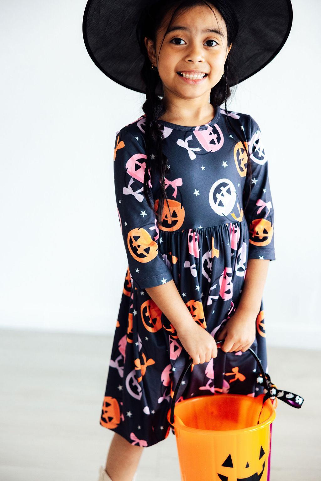 Sweet Tooth 3/4 Sleeve Pocket Twirl Dress - Image 3