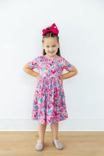Sweetheart Scribble S/S Pocket Twirl Dress - Image 3