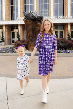 TCU Plaid Frog 3/4 Sleeve Pocket Twirl Dress - Image 5
