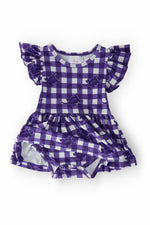 TCU Plaid Frog Flutter Twirl Bodysuit - Image 2