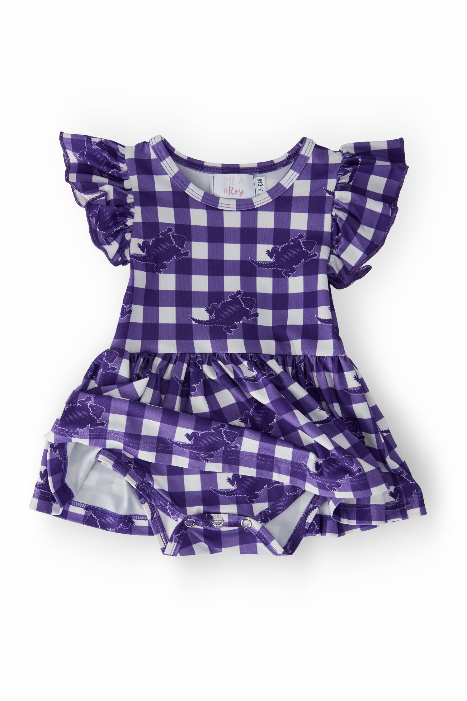 TCU Plaid Frog Flutter Twirl Bodysuit - Image 2