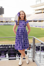TCU Plaid Frog Flutter Twirl Dress - Image 3