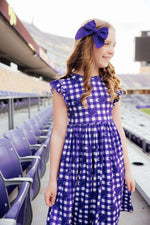 TCU Plaid Frog Flutter Twirl Dress - Image 4