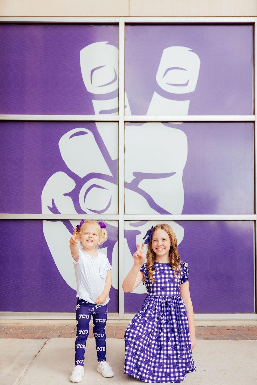 TCU Plaid Frog Flutter Twirl Dress - Image 9