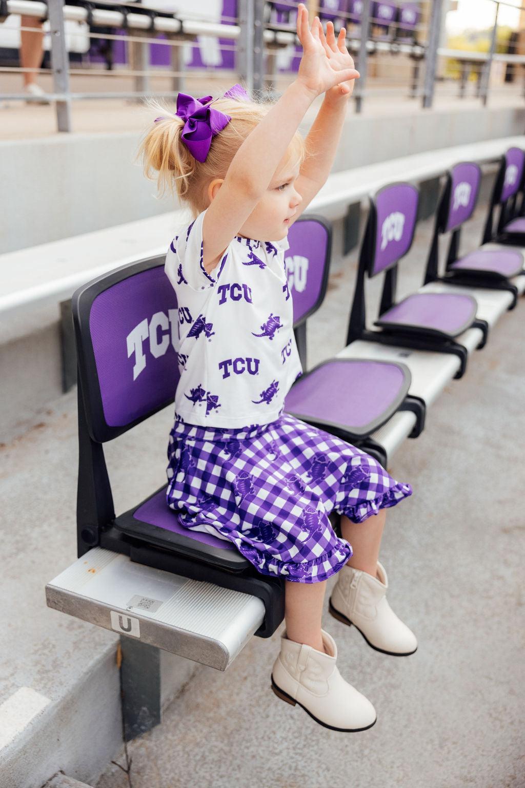 TCU Plaid Frog Ruffle Twirl Skort - Image 3
