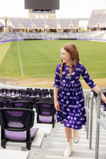 TCU Purple Frog 3/4 Sleeve Pocket Twirl Dress - Image 8