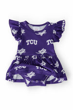 TCU Purple Frog Flutter Twirl Bodysuit - Image 2