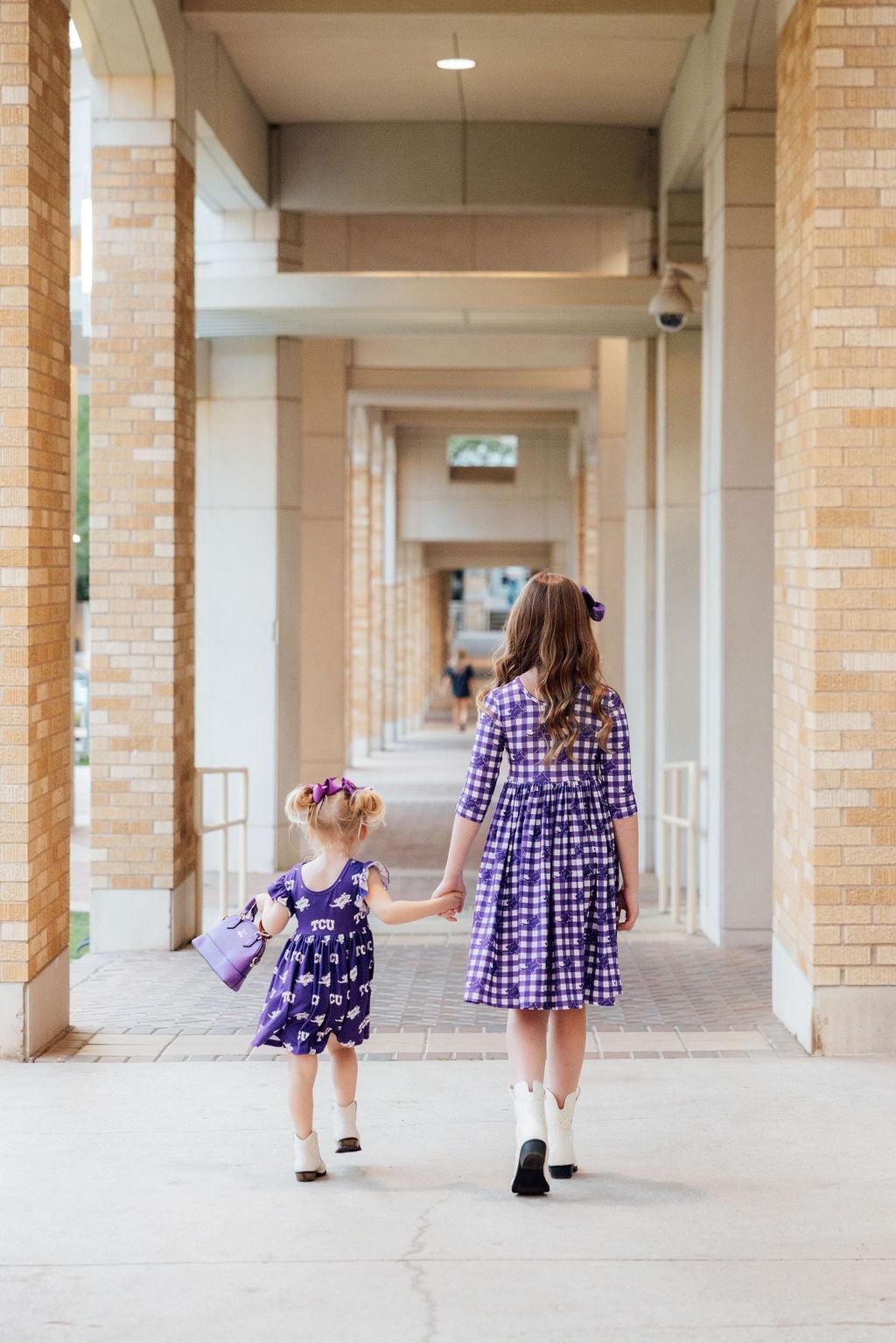 TCU Purple Frog Flutter Twirl Dress - Image 9