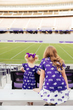 TCU Purple Frog Ruffle Pocket Tee - Image 3