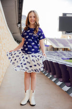 TCU Purple Frog Ruffle Pocket Tee - Image 6