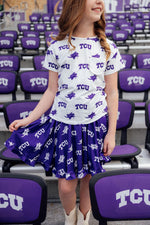 TCU Purple Frog Ruffle Twirl Skort - Image 2