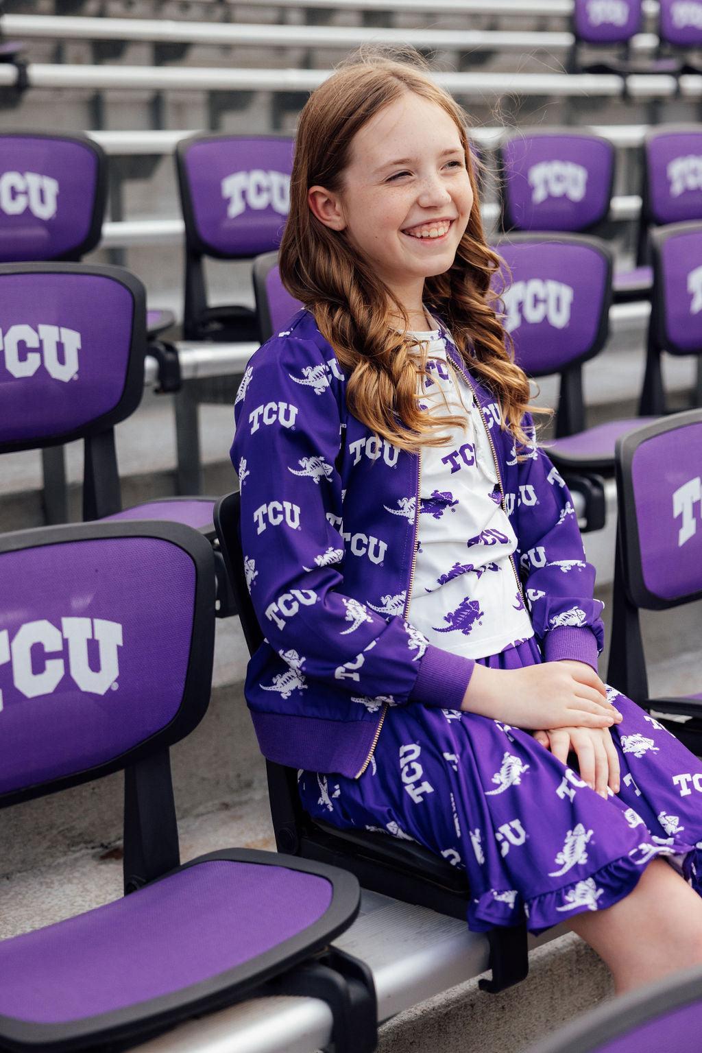 TCU Purple Frog Satin Jacket - Image 3