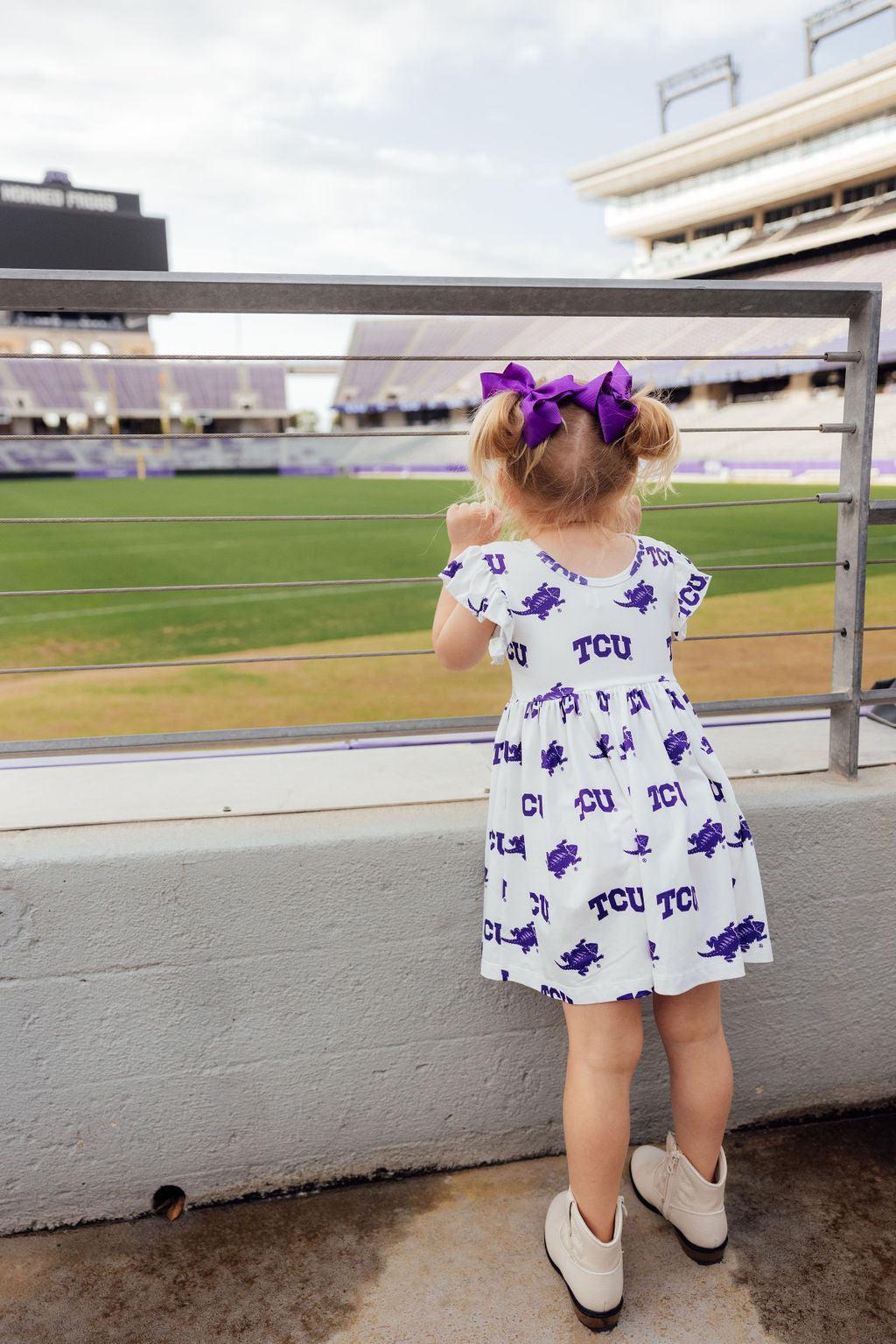 TCU White Frog Flutter Twirl Dress - Image 2