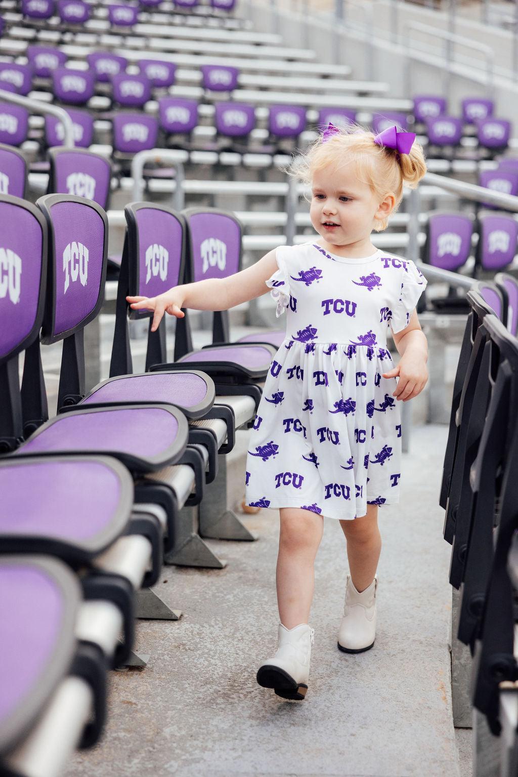 TCU White Frog Flutter Twirl Dress - Image 6