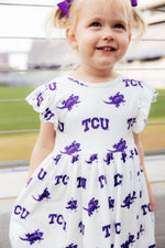 TCU White Frog Flutter Twirl Dress - Image 7