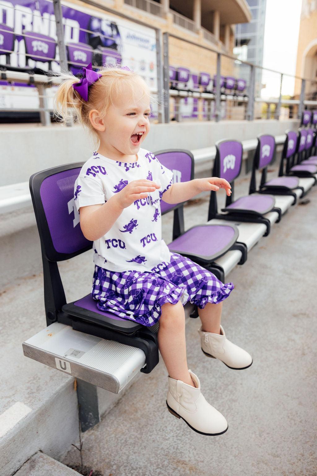 TCU White Frog Ruffle Pocket Tee - Image 6