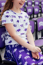 TCU White Frog Ruffle Pocket Tee - Image 7