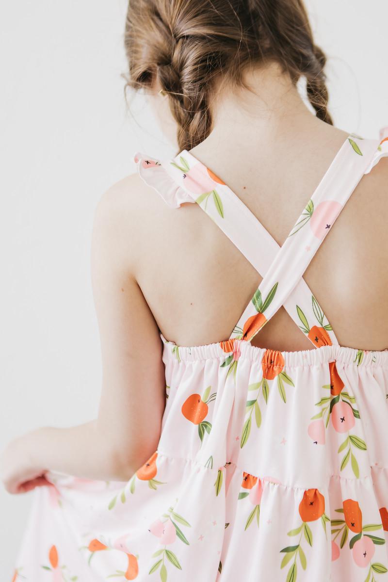 Tangerine Ruffle Cross Back Dress - Image 2