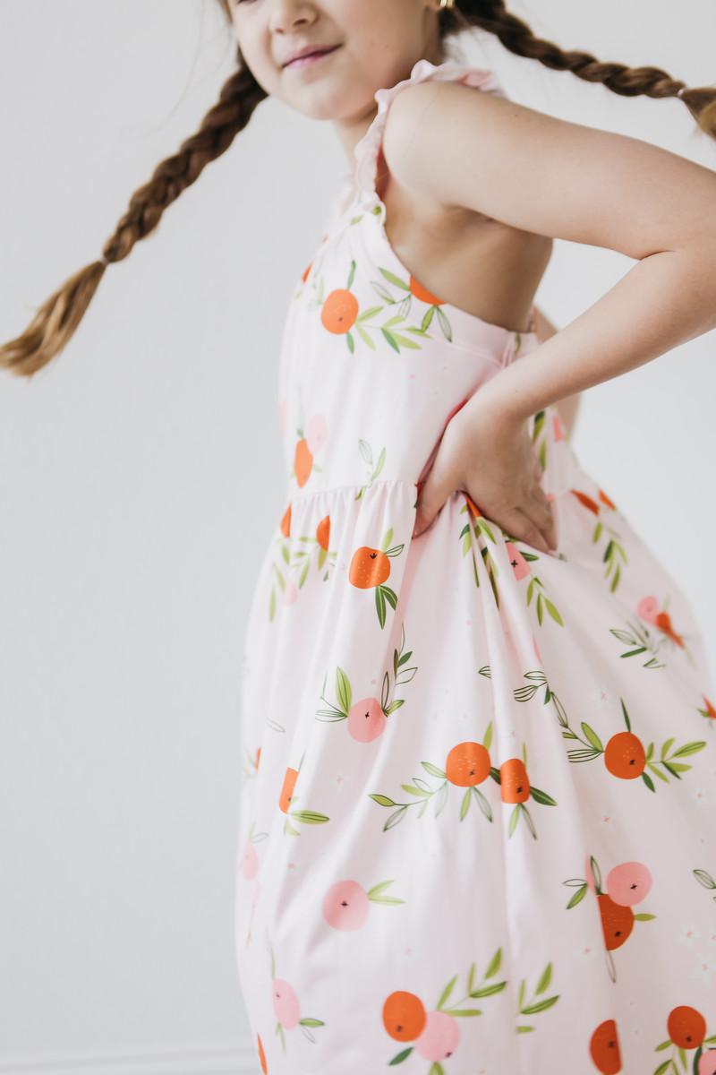 Tangerine Ruffle Cross Back Dress - Image 5