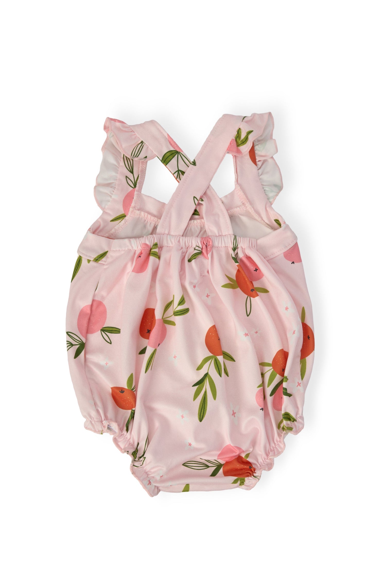 Tangerine Ruffle Cross Back Romper - Image 3