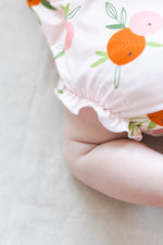 Tangerine Ruffle Cross Back Romper - Image 5