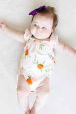 Tangerine Ruffle Cross Back Romper - Image 6