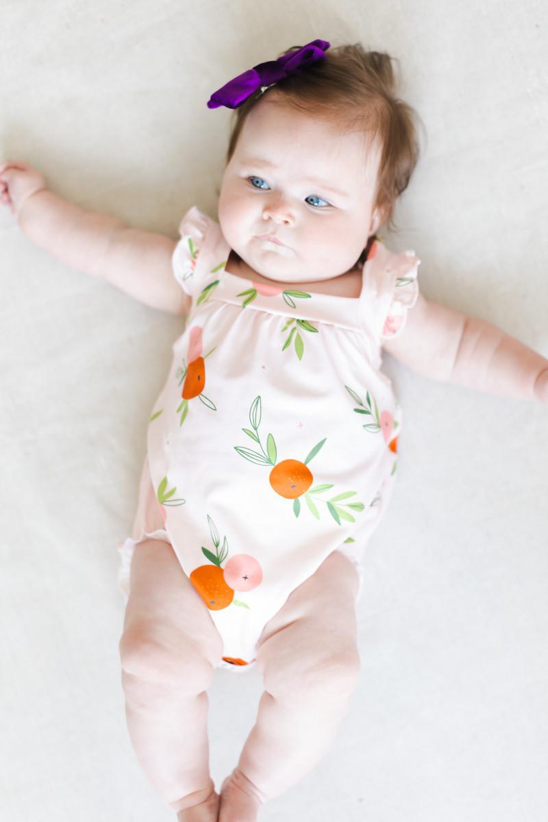 Tangerine Ruffle Cross Back Romper - Image 6