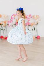 Texas Bluebonnets Flutter Sleeve Twirl Dress - Image 5